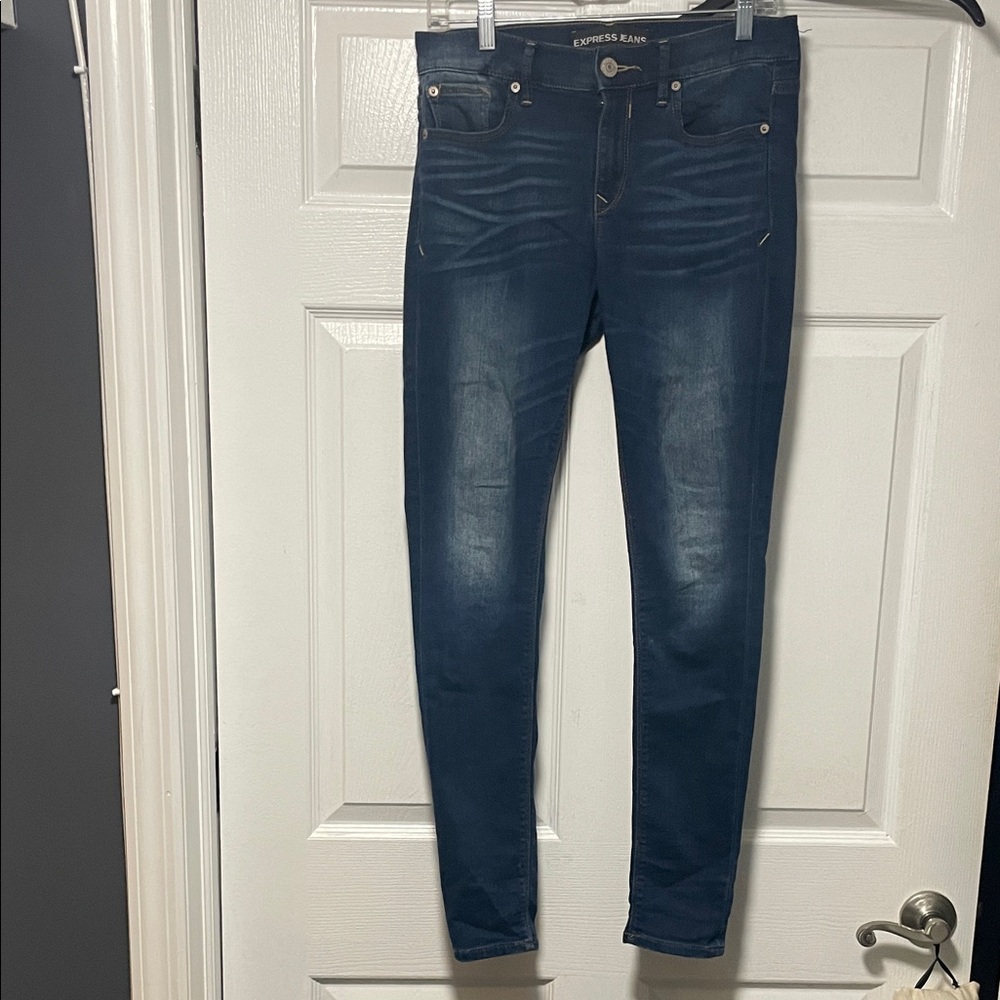 Express Women's Dark Blue Skinny Jeans